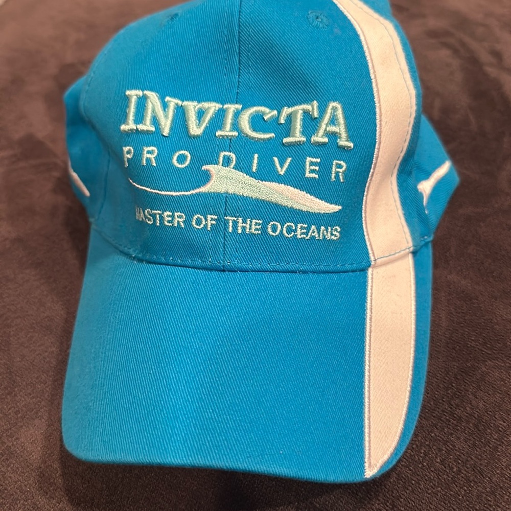 Official Invicta Watches Pro Diver Logo Cap Adjustable Aqua Blue